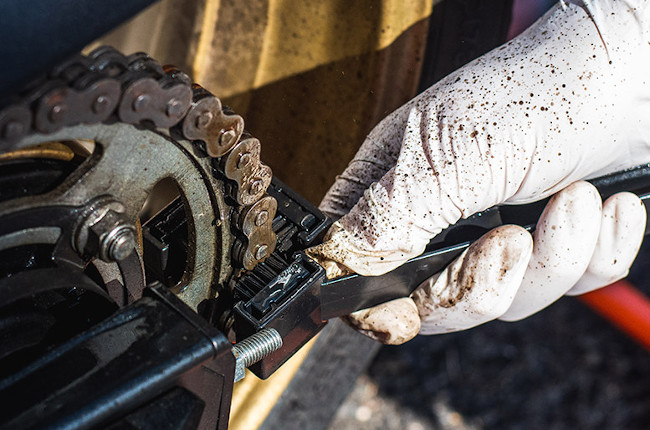 Motorcycle chain maintenance