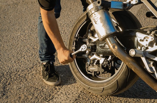 Motorcycle Wheel Change