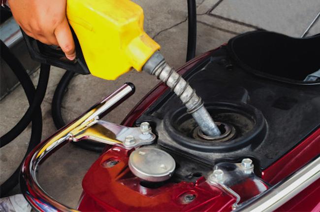 refueling a motorcycle