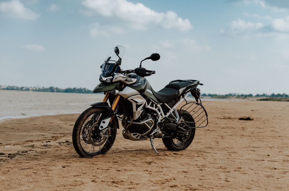 Triumph Tiger on Beach Sand
