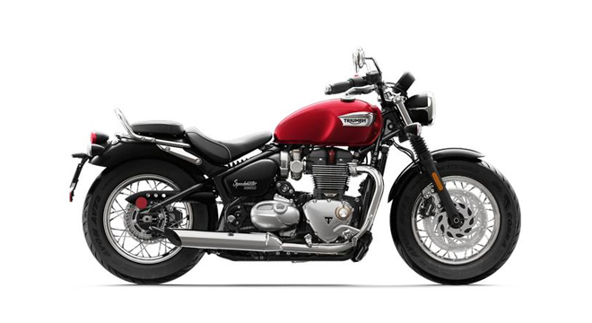2020 Triumph Bonneville Speedmaster side Cranberry Red